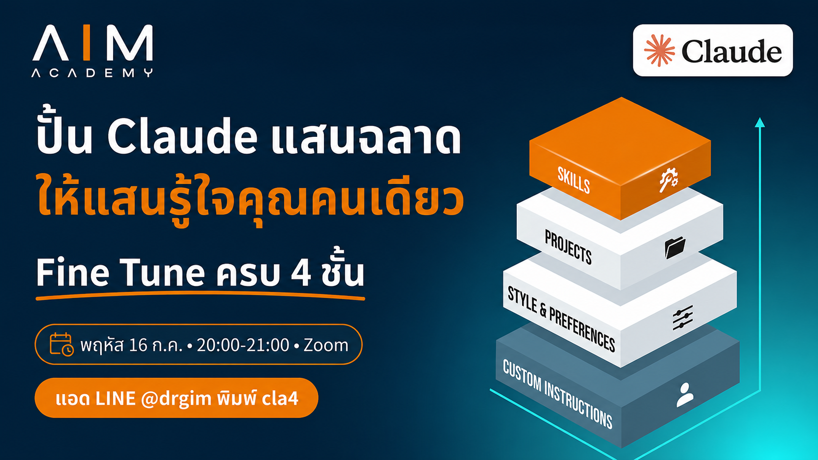 มือคนกำลังพิมพ์บนแป้นพิมพ์เพื่อสื่อสารกับ Claude AI ที่แสดงบนหน้าจอคอมพิวเตอร์